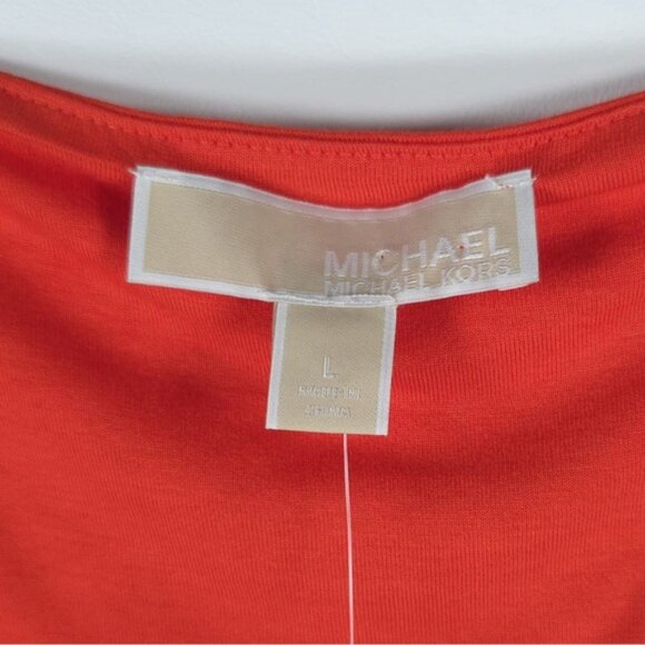 NWT MICHAEL MICHAEL KORS Fiesta Orange Basics Tank Top Side Slit 100% Viscose L - Picture 4 of 12